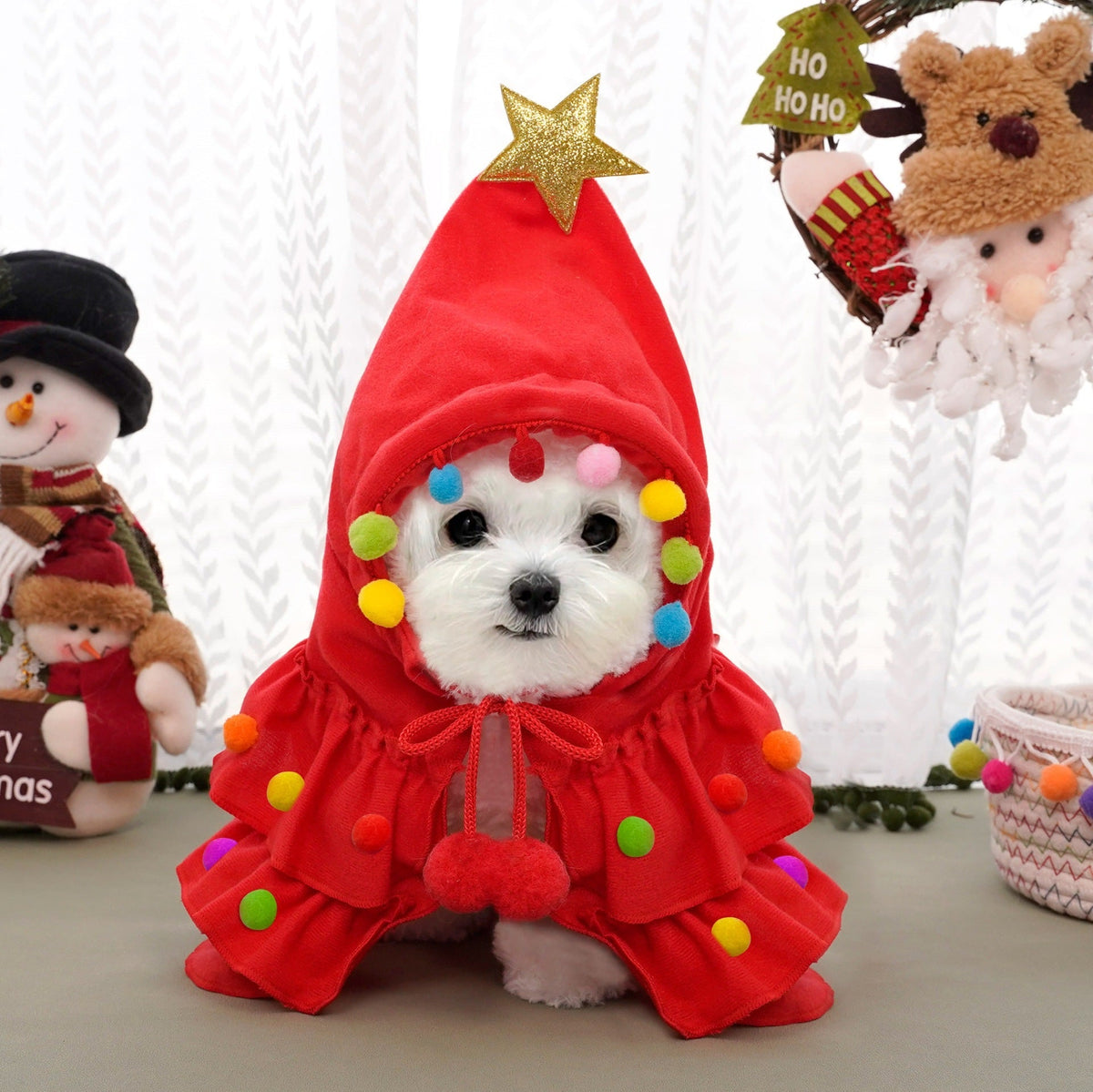 🎄 Christmas Tree Pet Costume – Cozy Winter Dog & Cat Outfit