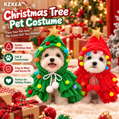 🎄 Christmas Tree Pet Costume – Cozy Winter Dog & Cat Outfit