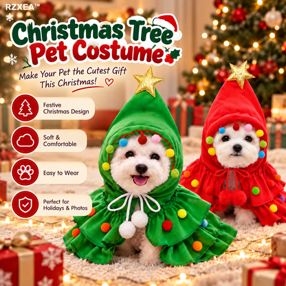 🎄 Christmas Tree Pet Costume – Cozy Winter Dog & Cat Outfit