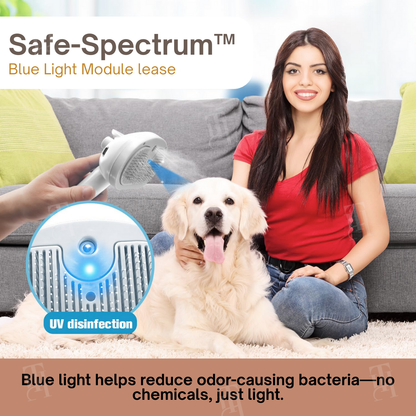 AEXZR® 3-in-1 Blue Light Pet Comb 🧬 Sanitizes, Massages & Desheds | Reduces Odor & Static