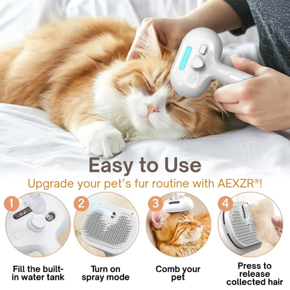 AEXZR® 3-in-1 Blue Light Pet Comb 🧬 Sanitizes, Massages & Desheds | Reduces Odor & Static