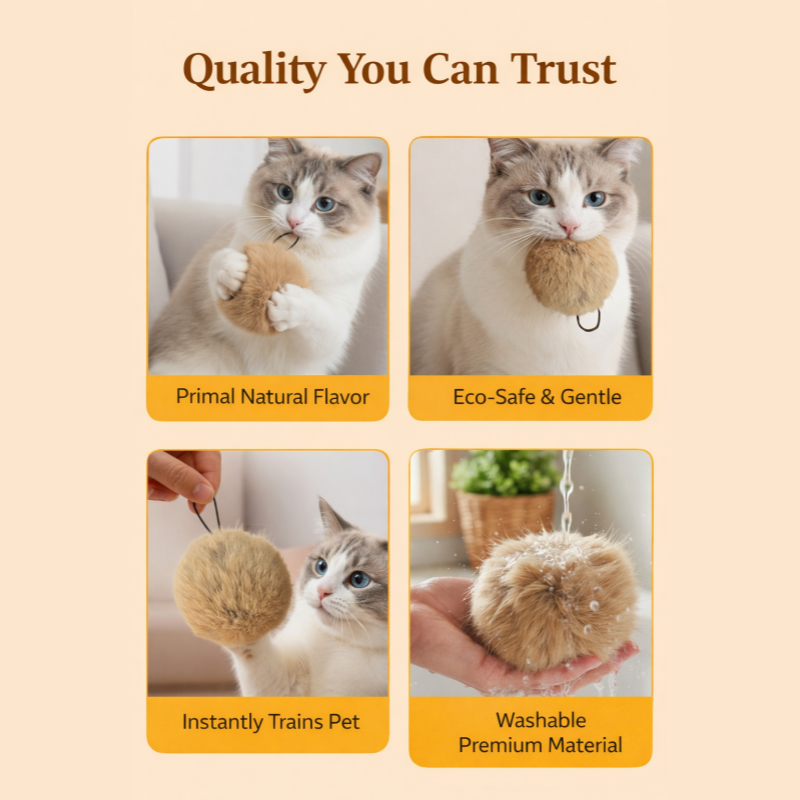 ⭐RZXEA™ Soft Fluffy Cat Toy Ball (Copy)