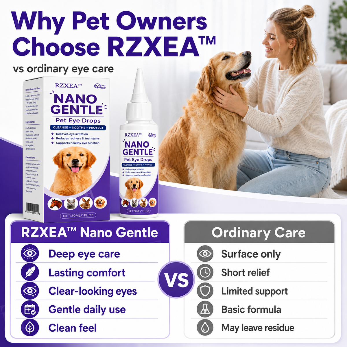 ⭐ RZXEA™ Nano Gentle Pet Eye Drops