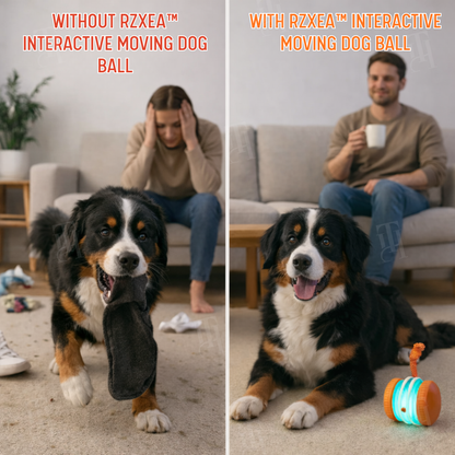 RZXEA™ Smart Interactive Dog Ball ⚡ Self-Rolling & Durable TPU | Cures Boredom