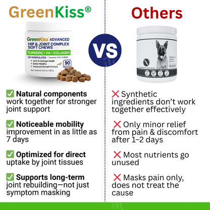 🌟 Official Store | GreenKiss® Advanced Hip & Joint Complex Soft Chews | Turmeric + HA + Collagen