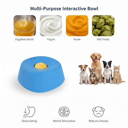 RZXEA™ Rotating Lick Bowl 🌀 Interactive Slow Feeder | Anxiety Relief & Mess-Free