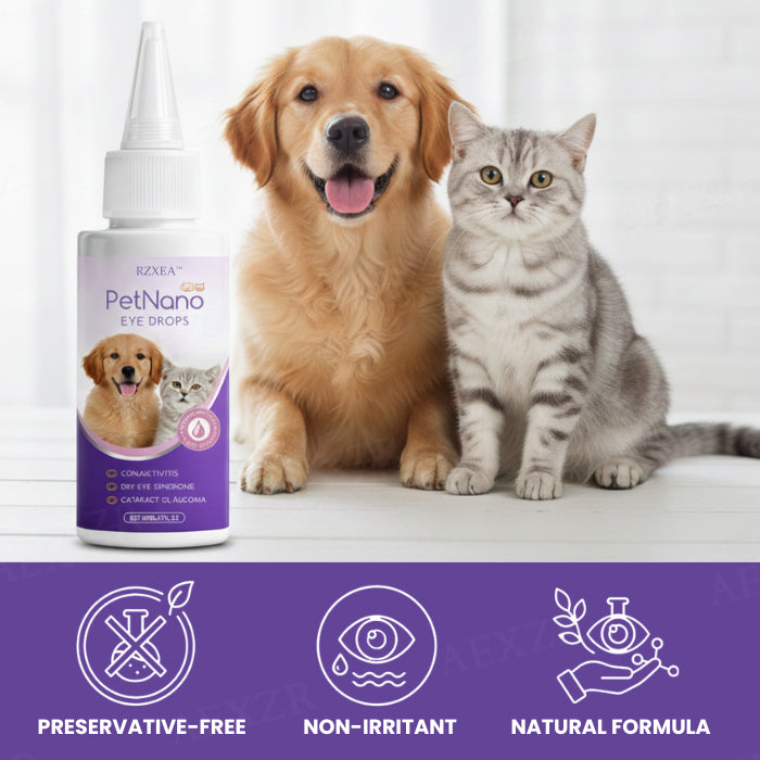 💧 Fast-Acting Tear Stain Remover & Eye Cleaner | RZXEA™  PetNano Eye Drops