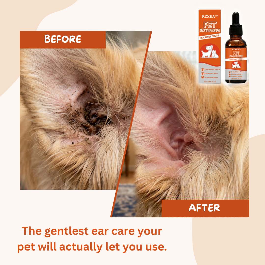 🐾 Stop the Scratching, Soothe the Ears | RZXEA™ Pet Hypochlorous Ear Relief Drops