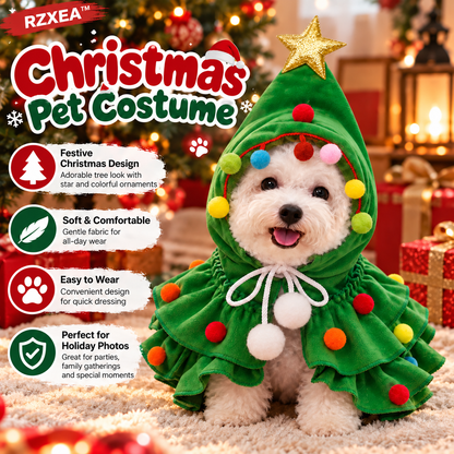 🎄 Christmas Tree Pet Costume – Cozy Winter Dog & Cat Outfit