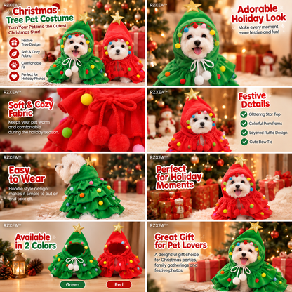 🎄 Christmas Tree Pet Costume – Cozy Winter Dog & Cat Outfit