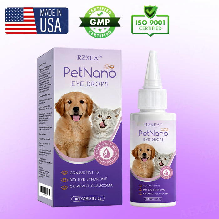 💧 Fast-Acting Tear Stain Remover & Eye Cleaner | RZXEA™  PetNano Eye Drops