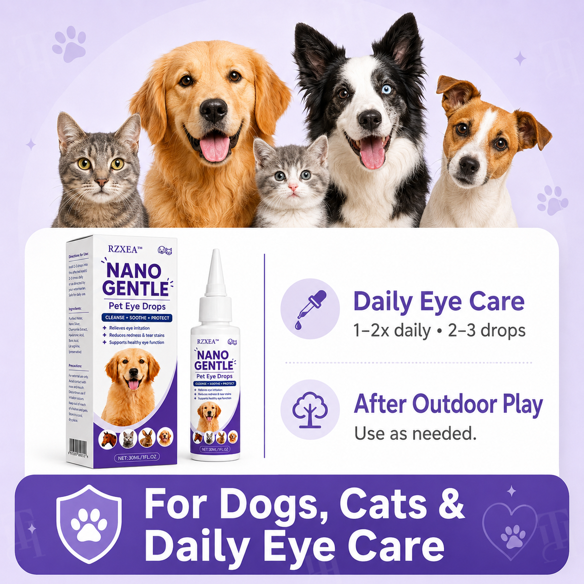 ⭐ RZXEA™ Nano Gentle Pet Eye Drops