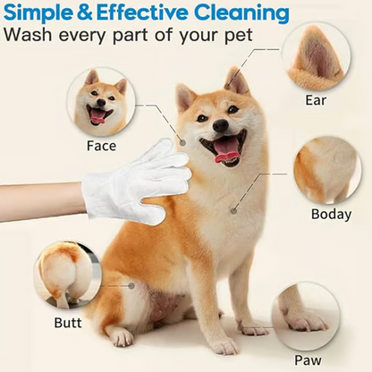 🔥 AEXZR®  Rinse-Free Dog Shampoo Mitts – Hypoallergenic Pet Bath Wipes | 6-Pack for Easy Grooming & Sparkling Clean Fur 🐶✨