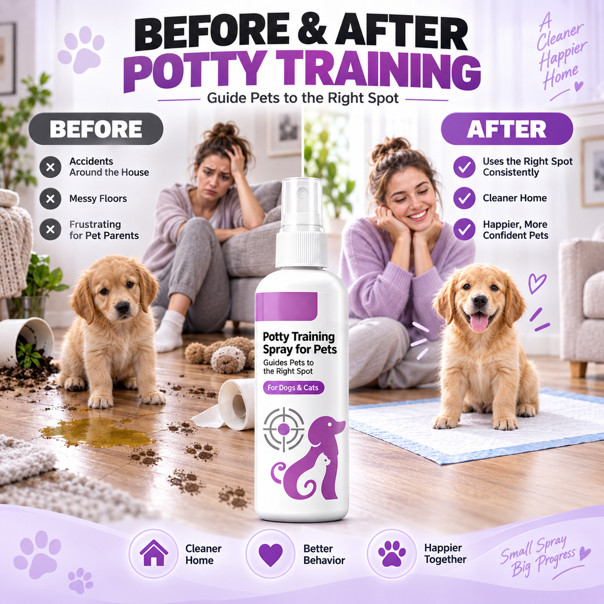 🥳HOT SALE🥳💞10K+ SOLD! Potty Training Spray ! Guides pets, safe & easy spray. Cleaner home – grab yours! ✅