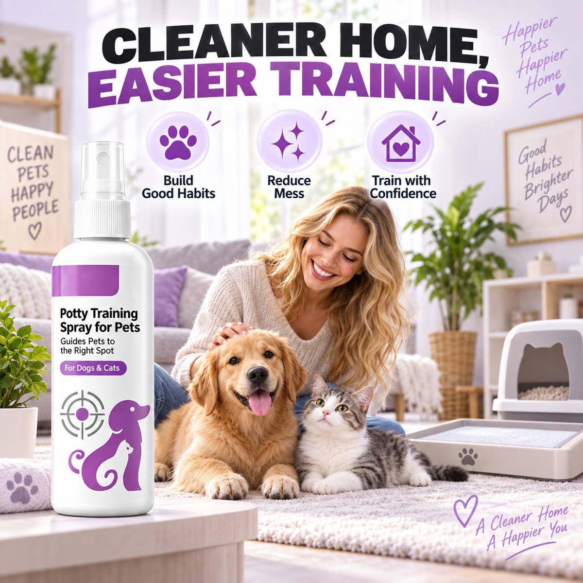 🥳HOT SALE🥳💞10K+ SOLD! Potty Training Spray ! Guides pets, safe & easy spray. Cleaner home – grab yours! ✅